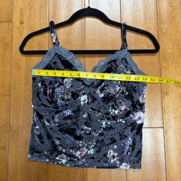 Self Esteem Womens Babydoll Velvet Burnout Whimsigoth Tank Top Size M Lace Trim - Picture 7 of 8